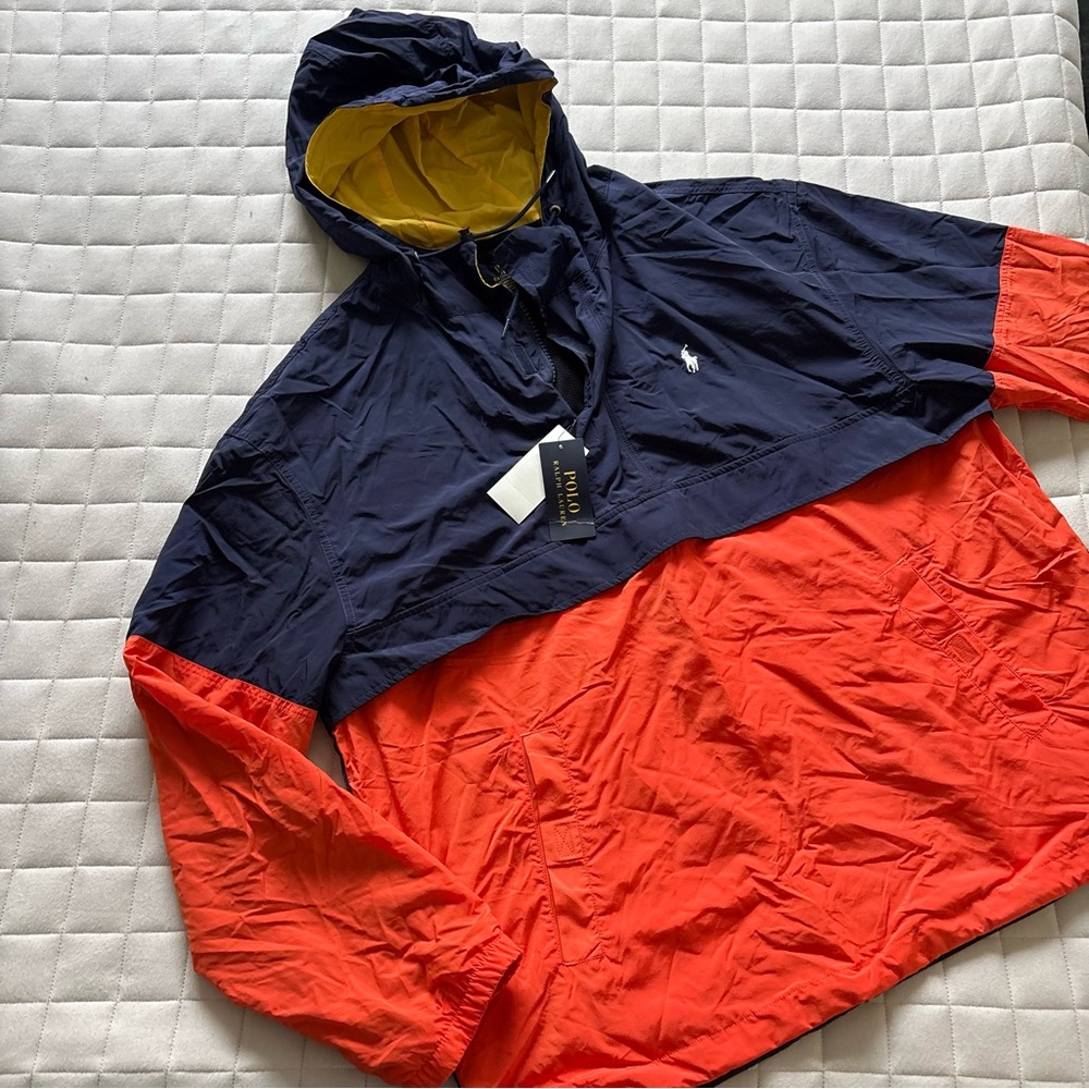 Polo Ralph Lauren Men’s Navy and Orange Windbreaker